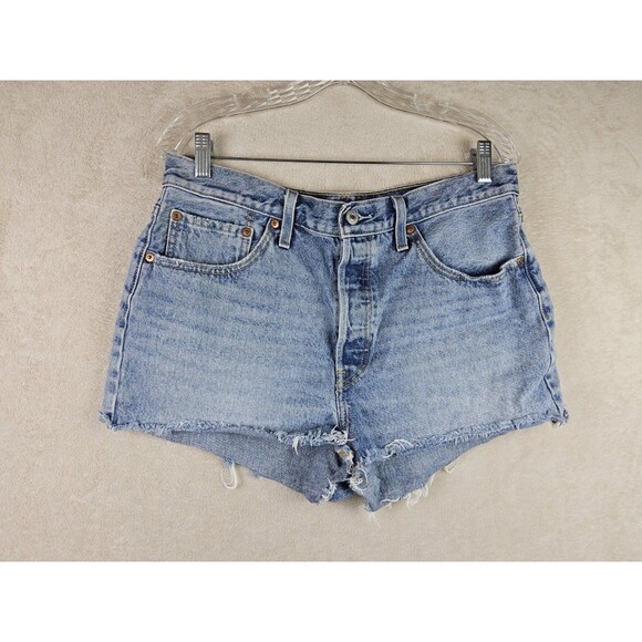 Levi's 501 Women's Denim Cut Off Jean Shorts Size 32 - Picture 1 of 3